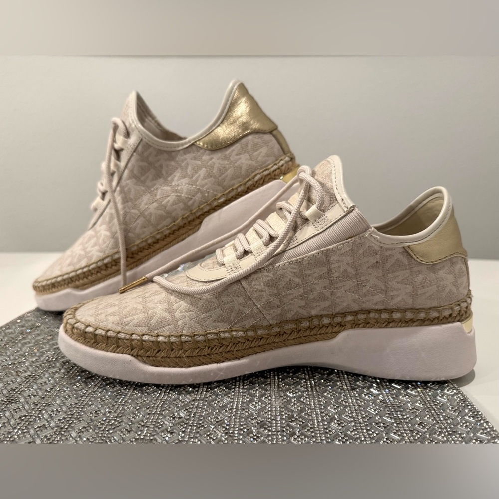 Michael Kors Cream and Gold Sneakers